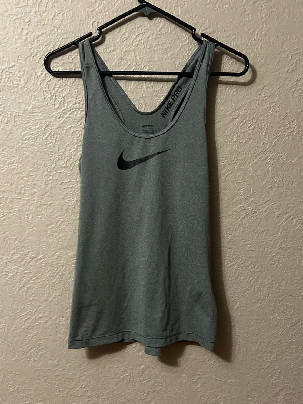Nike Women's Gray Athletic Tank with Black Swoosh